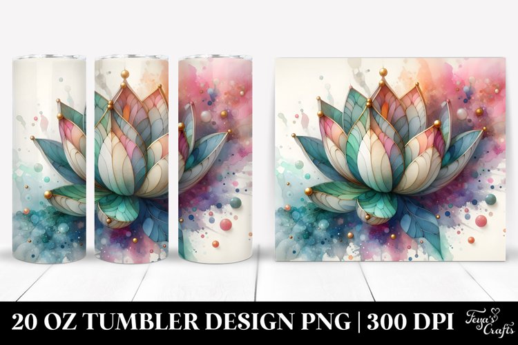 Abstract Tulip Stained 20 Oz Tumbler example image 1