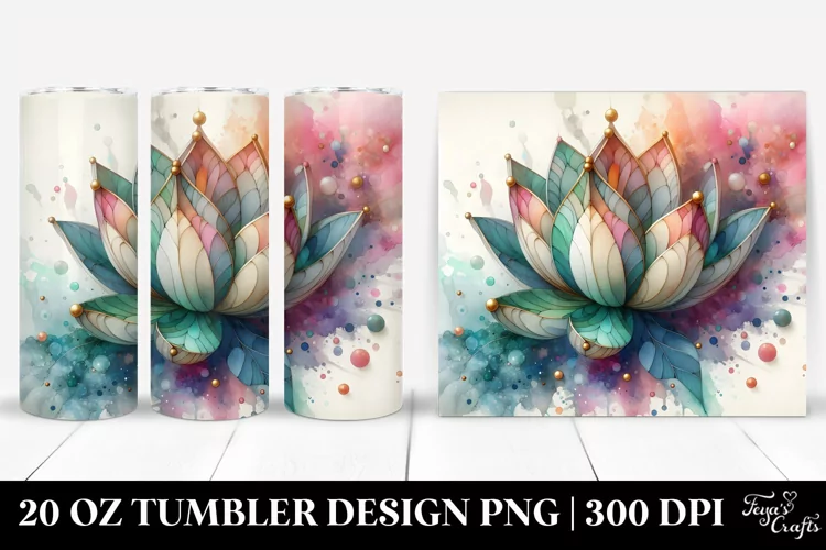Abstract Tulip Stained 20 Oz Tumbler