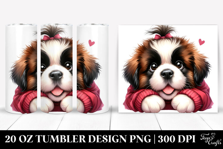 Cute Saint Bernard 20 Oz Tumbler example image 1