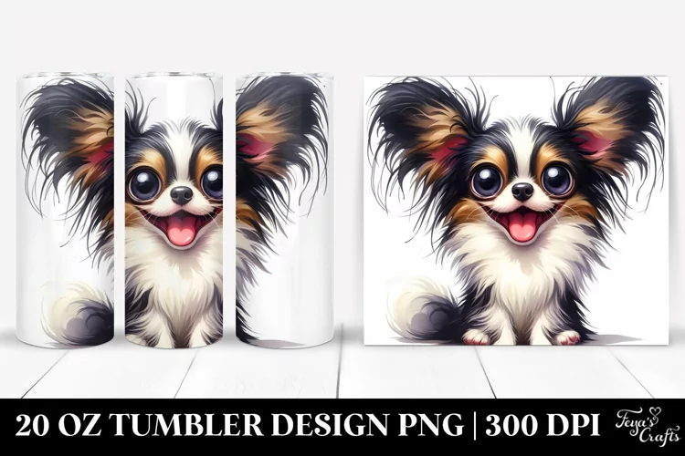 Cute Enthusiastic Papillon | 20 Oz Tumbler