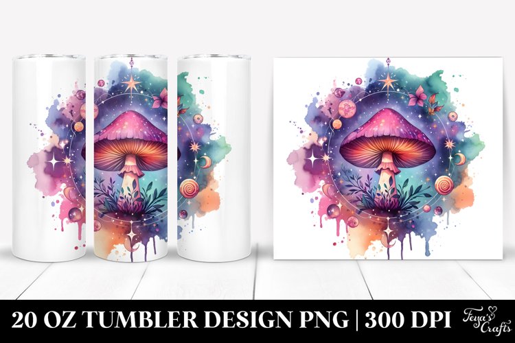 colorful,watercolor,Magical Mushroom Splash | 20 Oz Tumbler example image 1