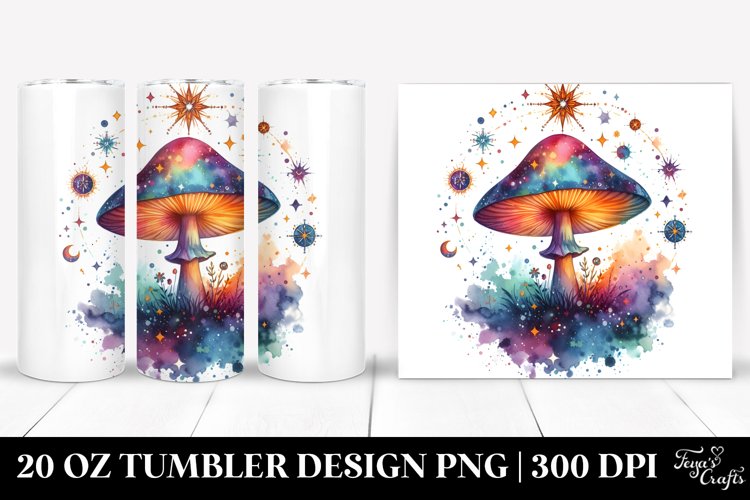 colorful,watercolor,Magical Mushroom Splash | 20 Oz Tumbler example image 1