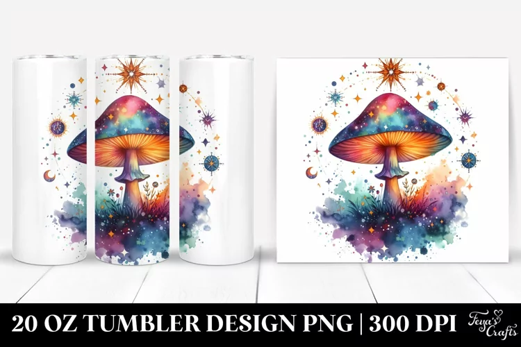 colorful,watercolor,Magical Mushroom Splash | 20 Oz Tumbler
