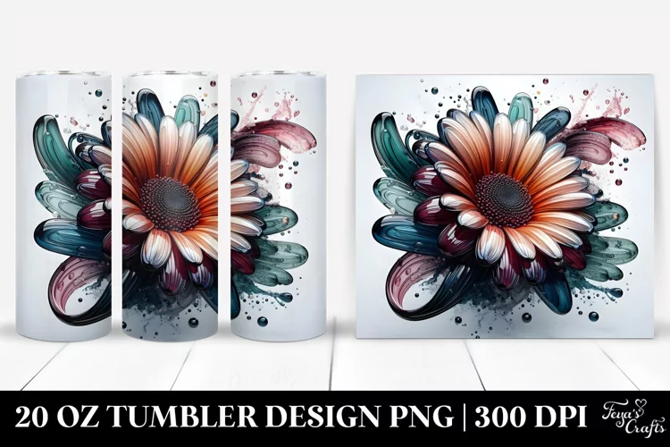 Glossy Gerbera Watercolor | 20 Oz Tumbler