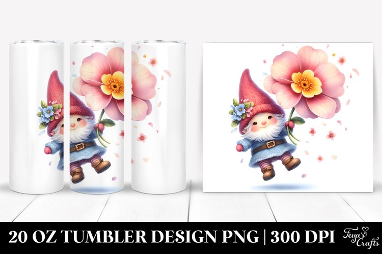 Cute Small Gnome 20 oz Tumbler example image 1