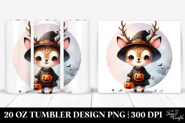 Washed Watercolor Baby Deer for Halloween 20 Oz Tumbler