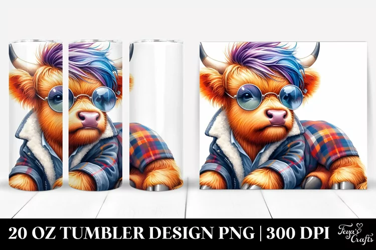 Contempt Baby Highlandcow with Cool Haircut 20 Oz Tumbler