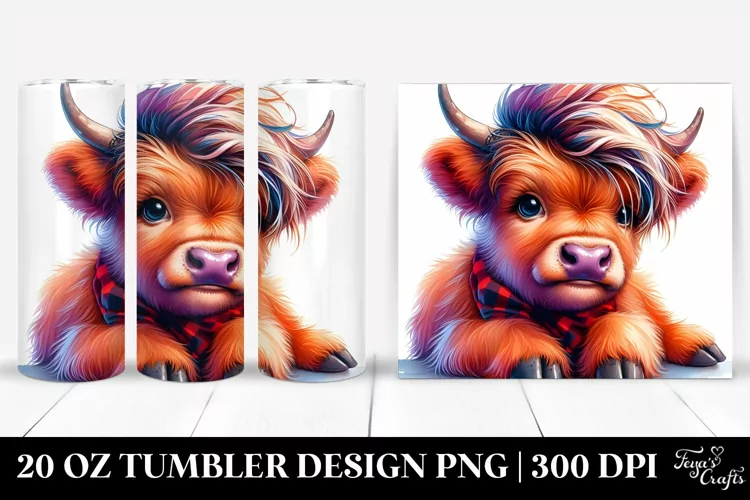 Contempt Baby Highlandcow with Cool Haircut 20 Oz Tumbler
