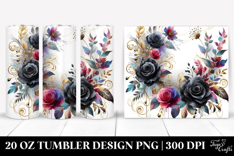 Abstract Floral Frame | 20 oz Tumbler example image 1