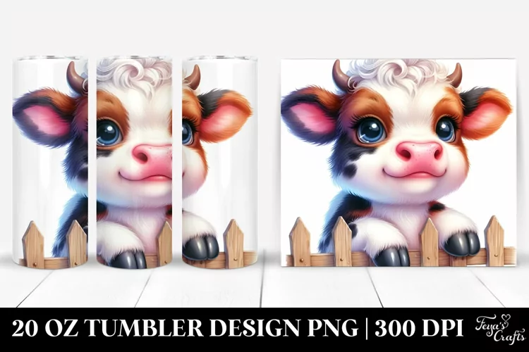 Colorful Baby Cow Smiling | 20 Oz Tumbler