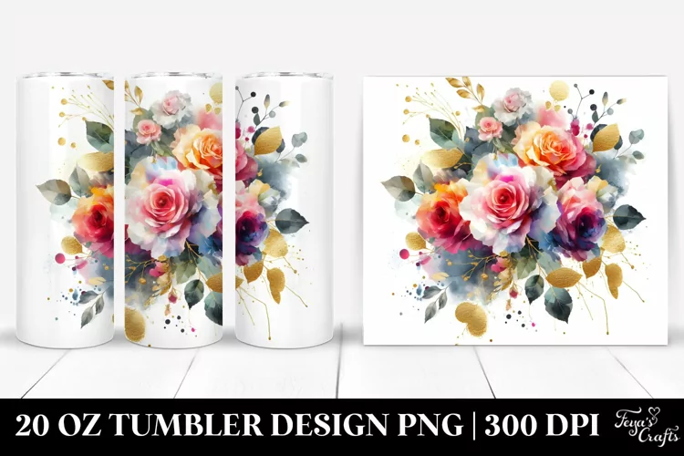 Abstract Bouquet Foil Tumbler