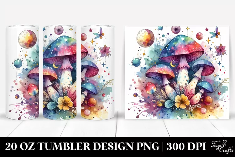 Colorful Mushroom Astral Magic Tumbler | 20 Oz Tumbler