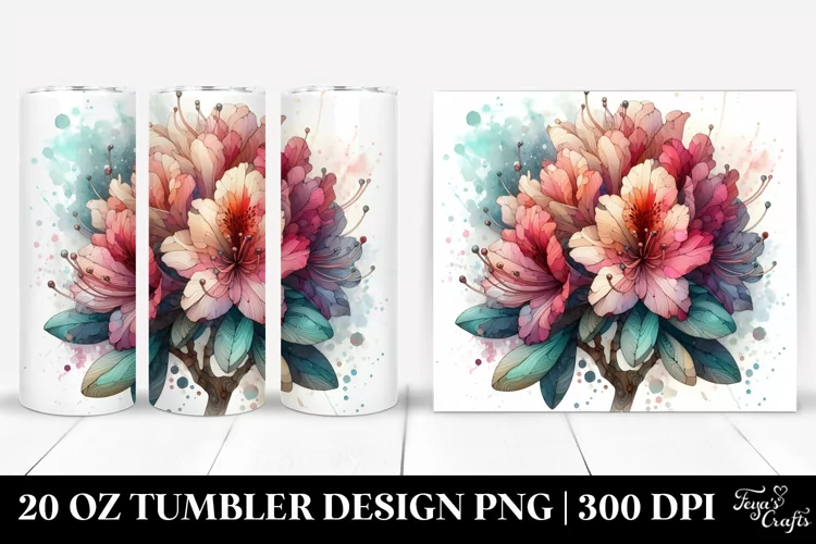Wooden Rhododendron Art, High-Res 20 Oz Tumbler