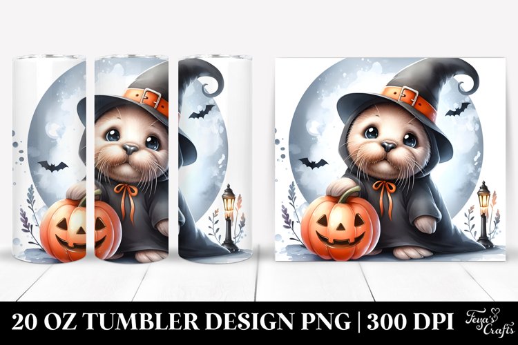 Cute Baby Walrus Halloween 20 Oz Tumbler example image 1