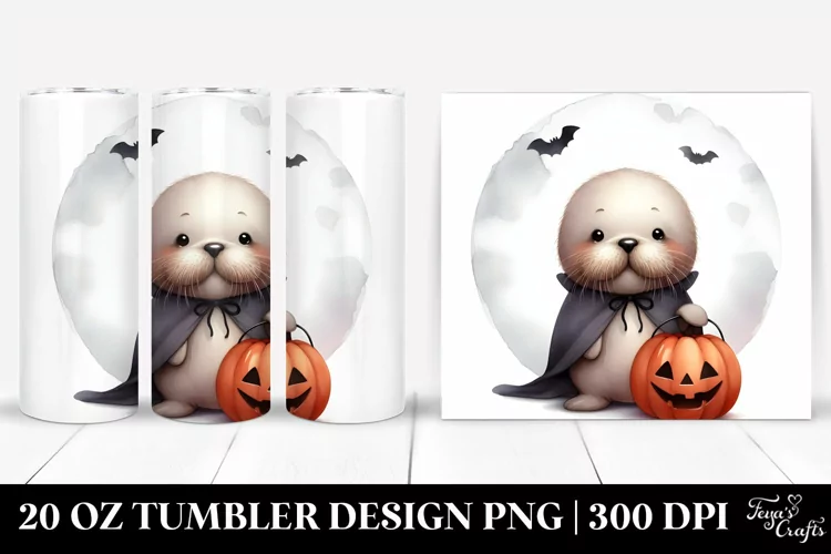 Cute Baby Walrus Halloween 20 Oz Tumbler