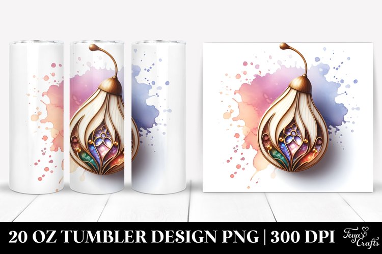 Shiny Snowdrop Stained for 20 oz Tumbler example image 1