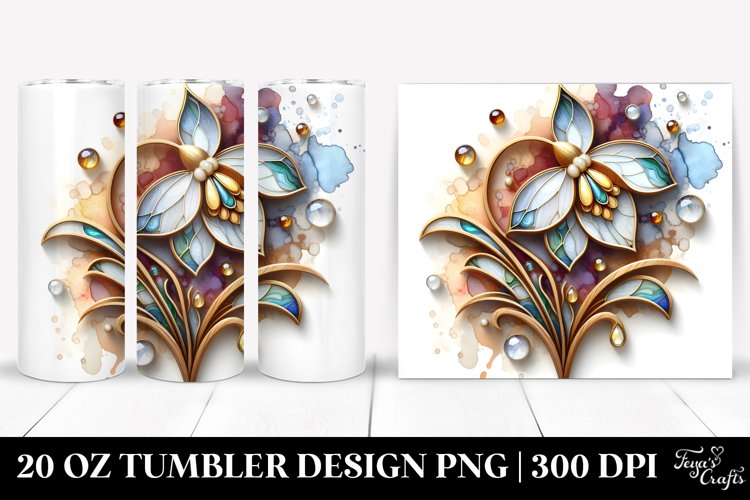 Shiny Snowdrop Stained for 20 oz Tumbler example image 1