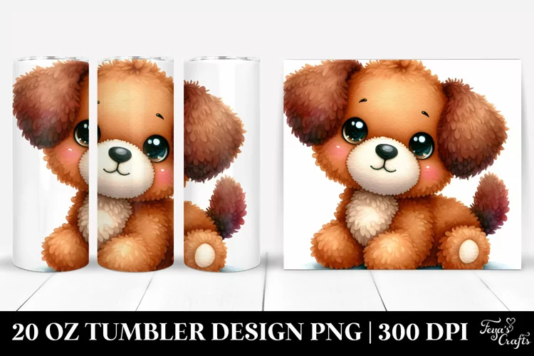Smiling Cute,Colorful Plush Dog | 20 Oz Tumbler