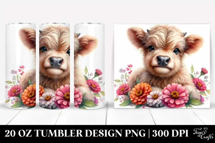 Smiling Baby, Highland Cow | 20 Oz Tumbler
