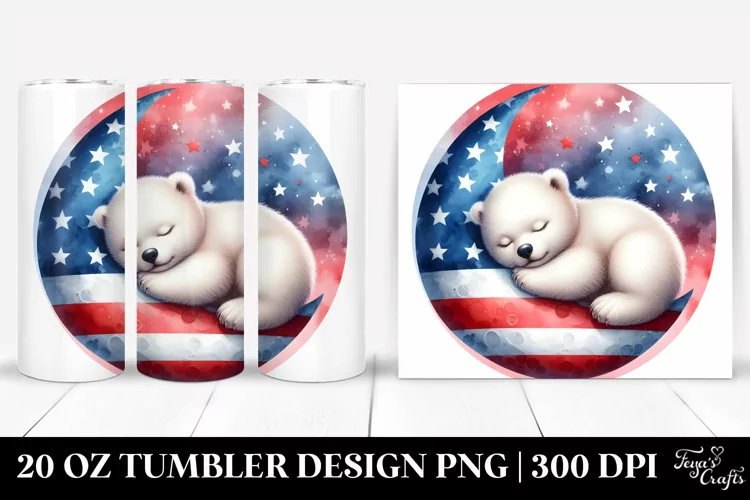 Colorful Baby Polar Bear Moon | 20 Oz Tumbler