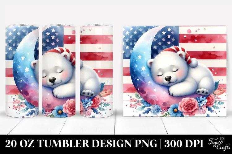Colorful Baby Polar Bear Moon | 20 Oz Tumbler