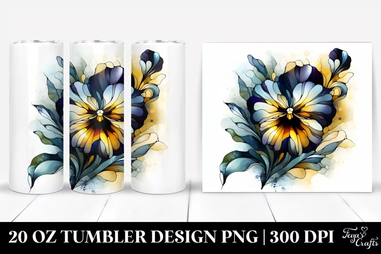 Colorful Pansy Stained | 20 Oz Tumbler