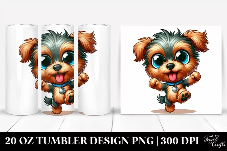 Colorful Yorkipoo Cartoon | 20 Oz Tumbler