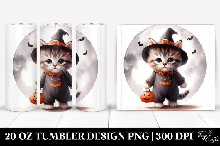 Cute Baby Kitten - Standing, Dressed for Halloween