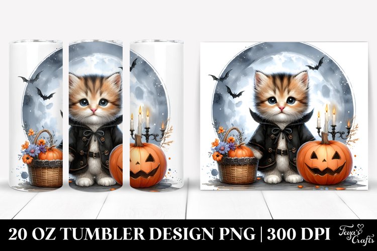 Cute Baby Kitten - Standing, Dressed for Halloween