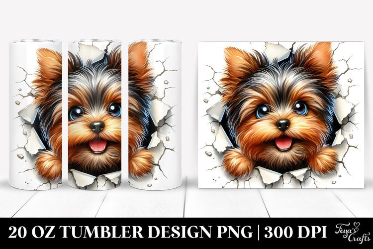 Colorful Yorkshire Terrier | 20 Oz Tumbler example image 1