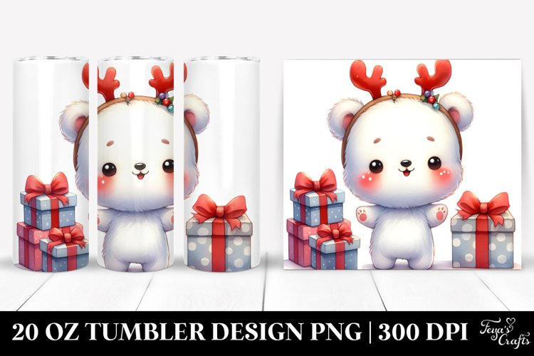 Enthusiastic Baby Polar Bear 20 Oz Tumbler example image 1