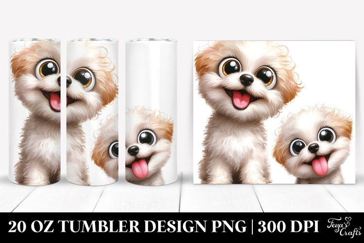Crazy Watercolor Bichpoo Tumbler example image 1