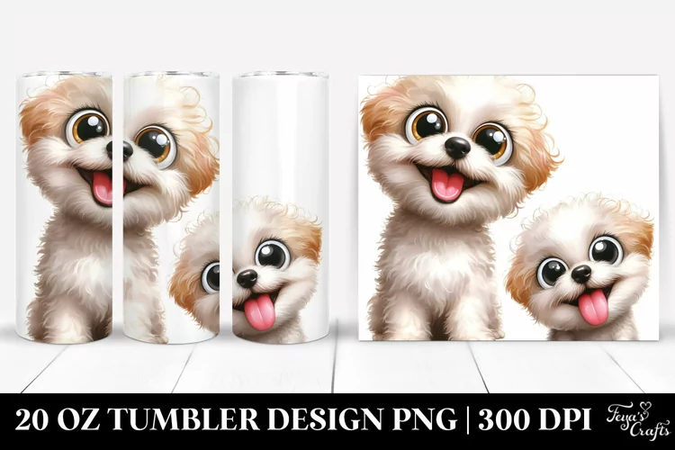 Crazy Watercolor Bichpoo Tumbler