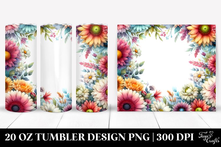 Colorful Gerbera Frame | 20 Oz Tumbler