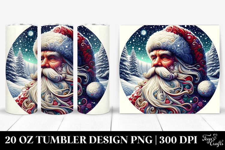 Vibrant 2D Santa Clipart 20 Oz Tumbler