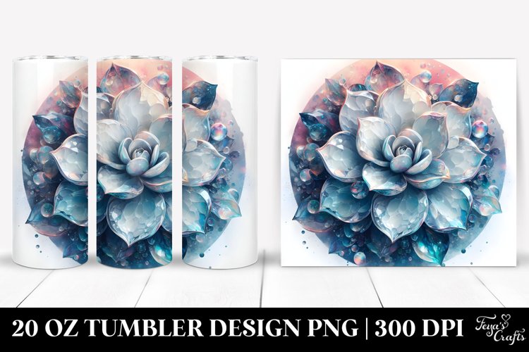 Abstract Shiny Gardenia Round Watercolor | 20 Oz Tumbler example image 1