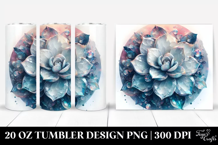 Abstract Shiny Gardenia Round Watercolor | 20 Oz Tumbler