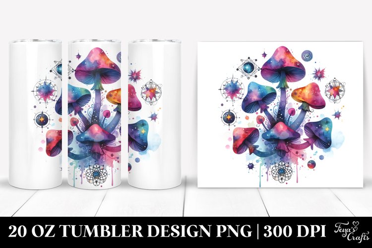 Colorful Watercolor Magical Celestial Astral Mushroom | 20 example image 1