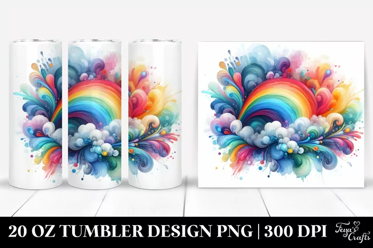 colorful watercolor abstract, Tumbler