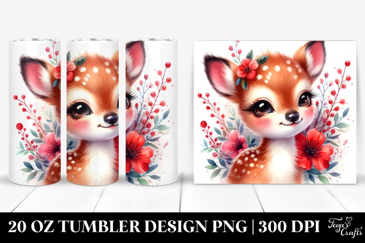colorful small baby deer, Tumbler example image 1