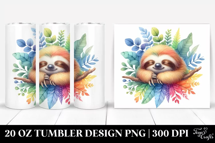 colorful baby sloth, Tumbler