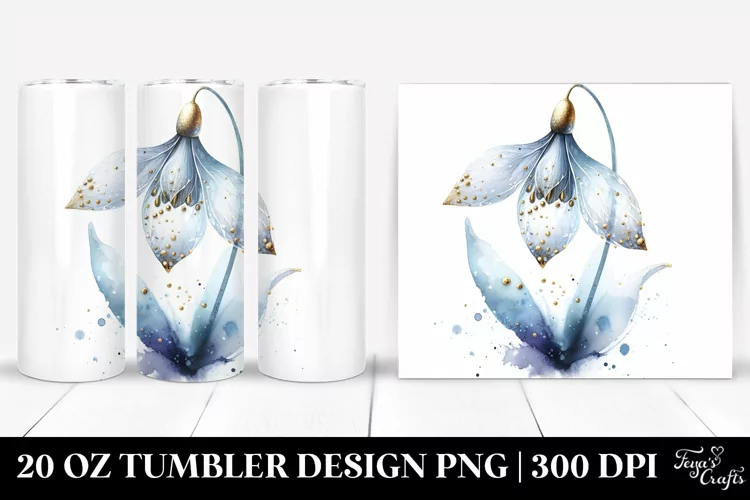 -Like Snowdrop with Golden Insertions | 20 Oz Tumbler