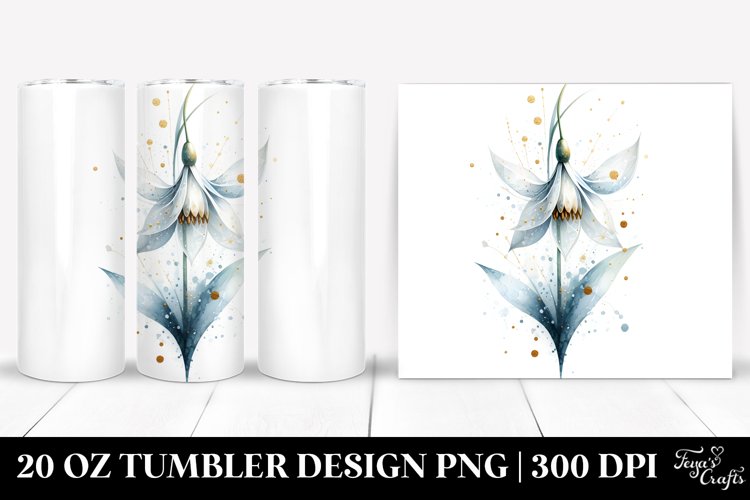 -Like Snowdrop with Golden Insertions | 20 Oz Tumbler example image 1