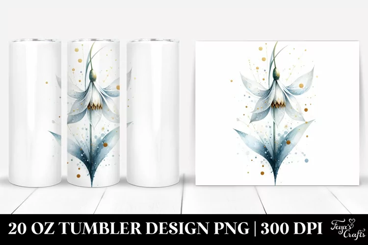 -Like Snowdrop with Golden Insertions | 20 Oz Tumbler