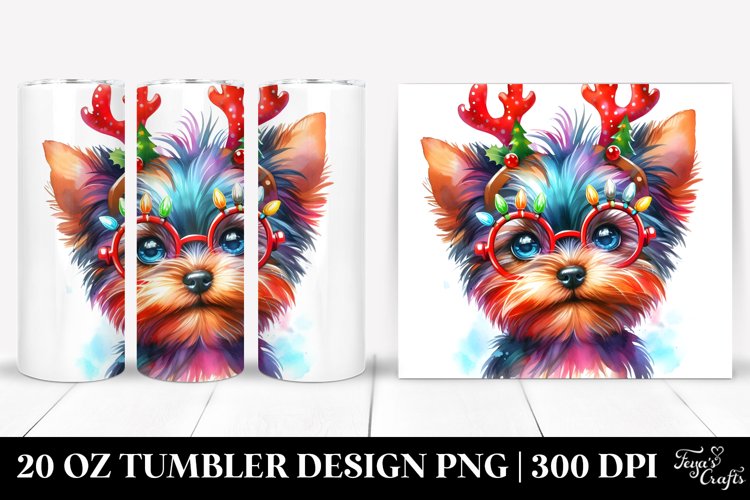 Vibrant Yorkshire Terrier with Crazy Haircut 20 Oz Tumbler example image 1