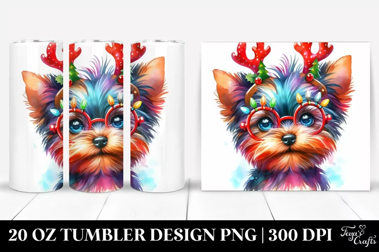 Vibrant Yorkshire Terrier with Crazy Haircut 20 Oz Tumbler