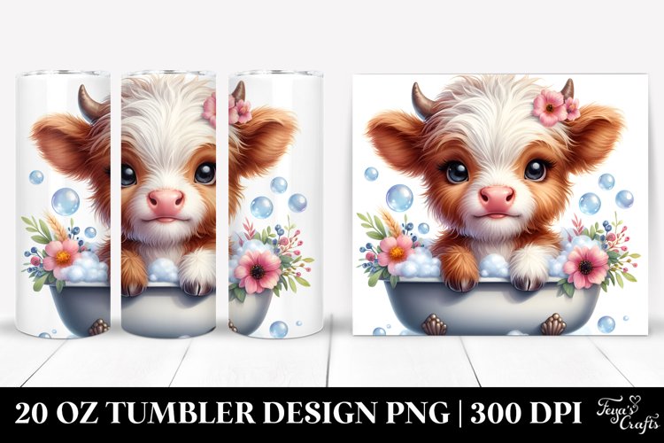 Cute Baby Highland Cow Tumbler example image 1