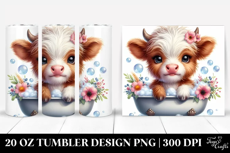 Cute Baby Highland Cow Tumbler