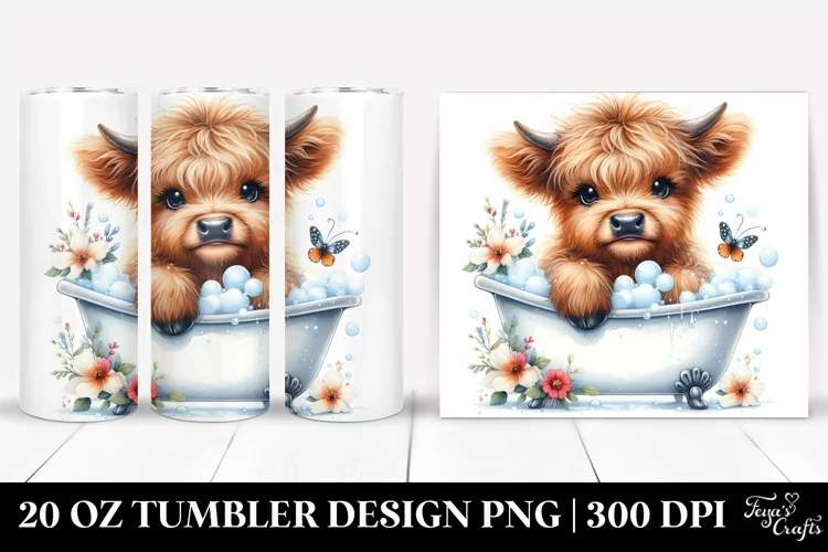 Cute Baby Highland Cow Tumbler