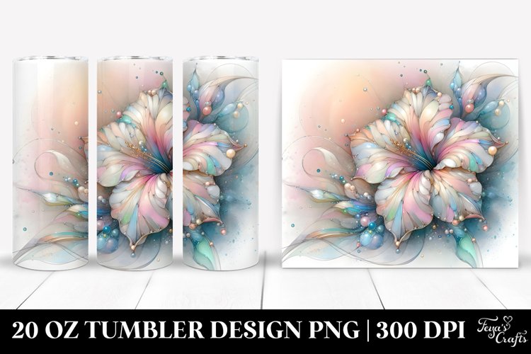 Shiny Pastel Petunia with Metallic Insertions 20 Oz Tumbler